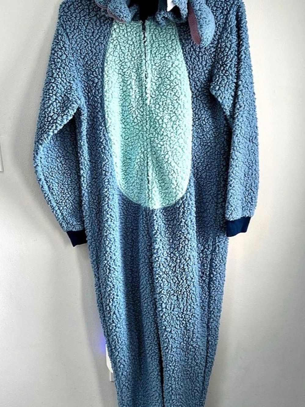 Disney Lilo & Stitch One Piece Blue Zipper Costume Pajamas/PJ's - Adult Size L